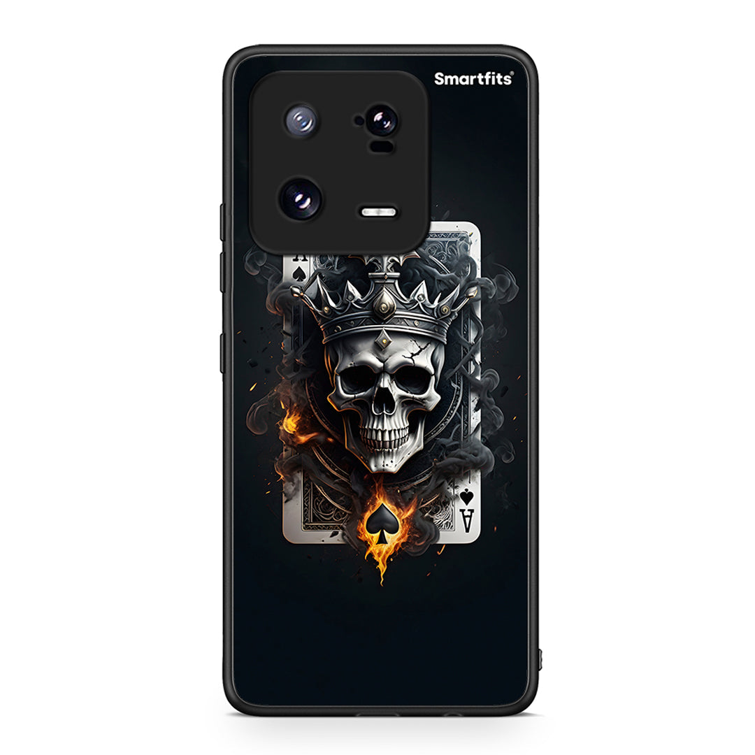 Θήκη Xiaomi 13 Skull King Ace από τη Smartfits με σχέδιο στο πίσω μέρος και μαύρο περίβλημα | Xiaomi 13 Skull King Ace Case with Colorful Back and Black Bezels