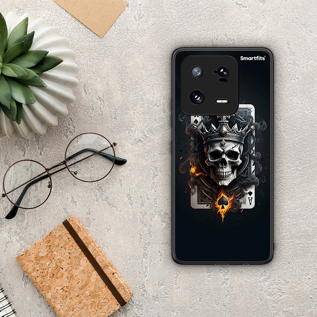 Θήκη Xiaomi 13 Pro Skull King Ace από τη Smartfits με σχέδιο στο πίσω μέρος και μαύρο περίβλημα | Xiaomi 13 Pro Skull King Ace Case with Colorful Back and Black Bezels