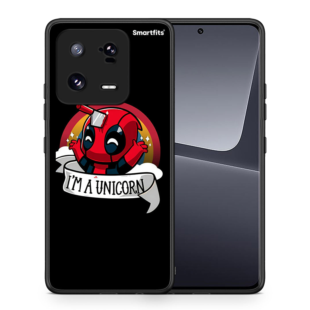 Θήκη Xiaomi 13 Pro Unicorn Deadpool από τη Smartfits με σχέδιο στο πίσω μέρος και μαύρο περίβλημα | Xiaomi 13 Pro Unicorn Deadpool Case with Colorful Back and Black Bezels