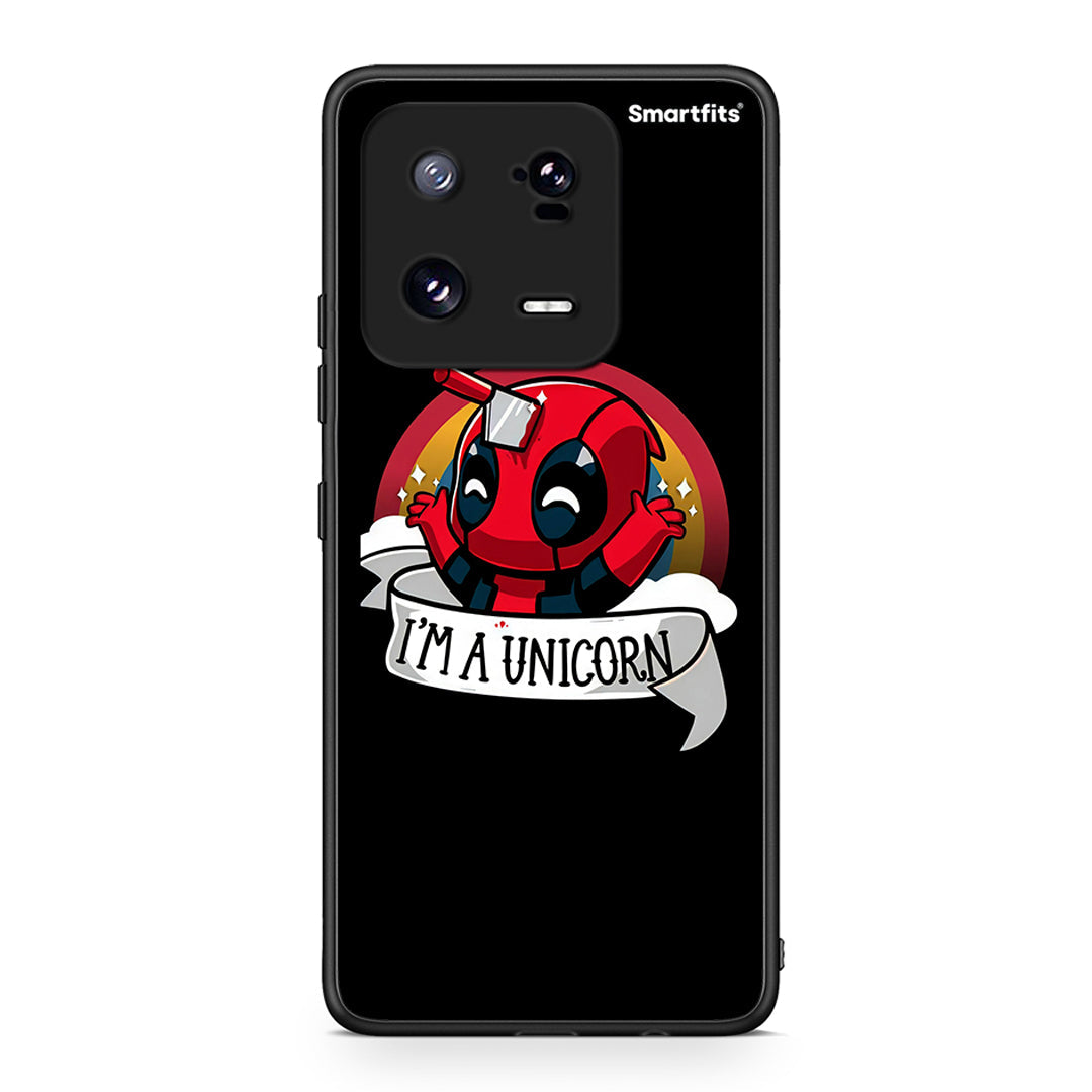 Θήκη Xiaomi 13 Pro Unicorn Deadpool από τη Smartfits με σχέδιο στο πίσω μέρος και μαύρο περίβλημα | Xiaomi 13 Pro Unicorn Deadpool Case with Colorful Back and Black Bezels