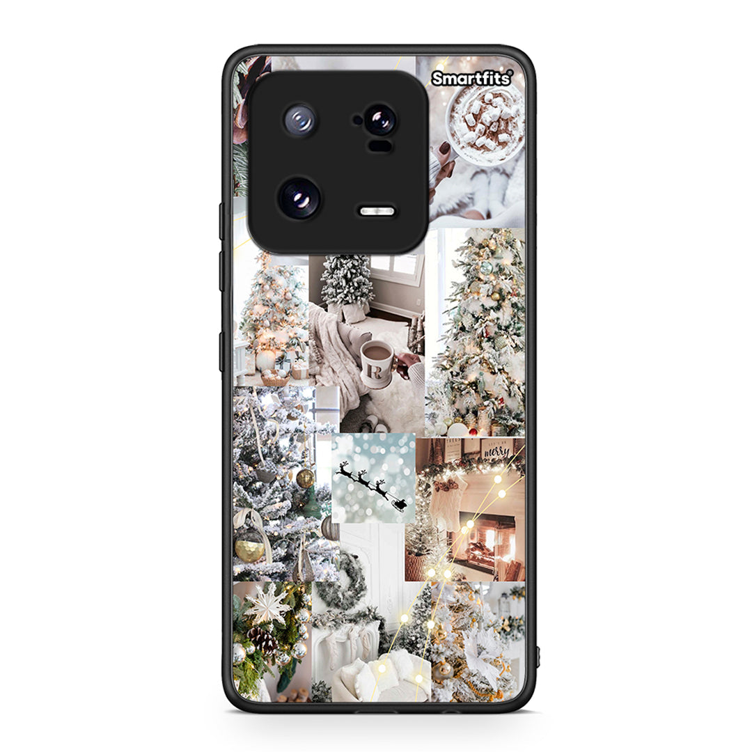 Θήκη Xiaomi 13 Pro White Christmas από τη Smartfits με σχέδιο στο πίσω μέρος και μαύρο περίβλημα | Xiaomi 13 Pro White Christmas Case with Colorful Back and Black Bezels