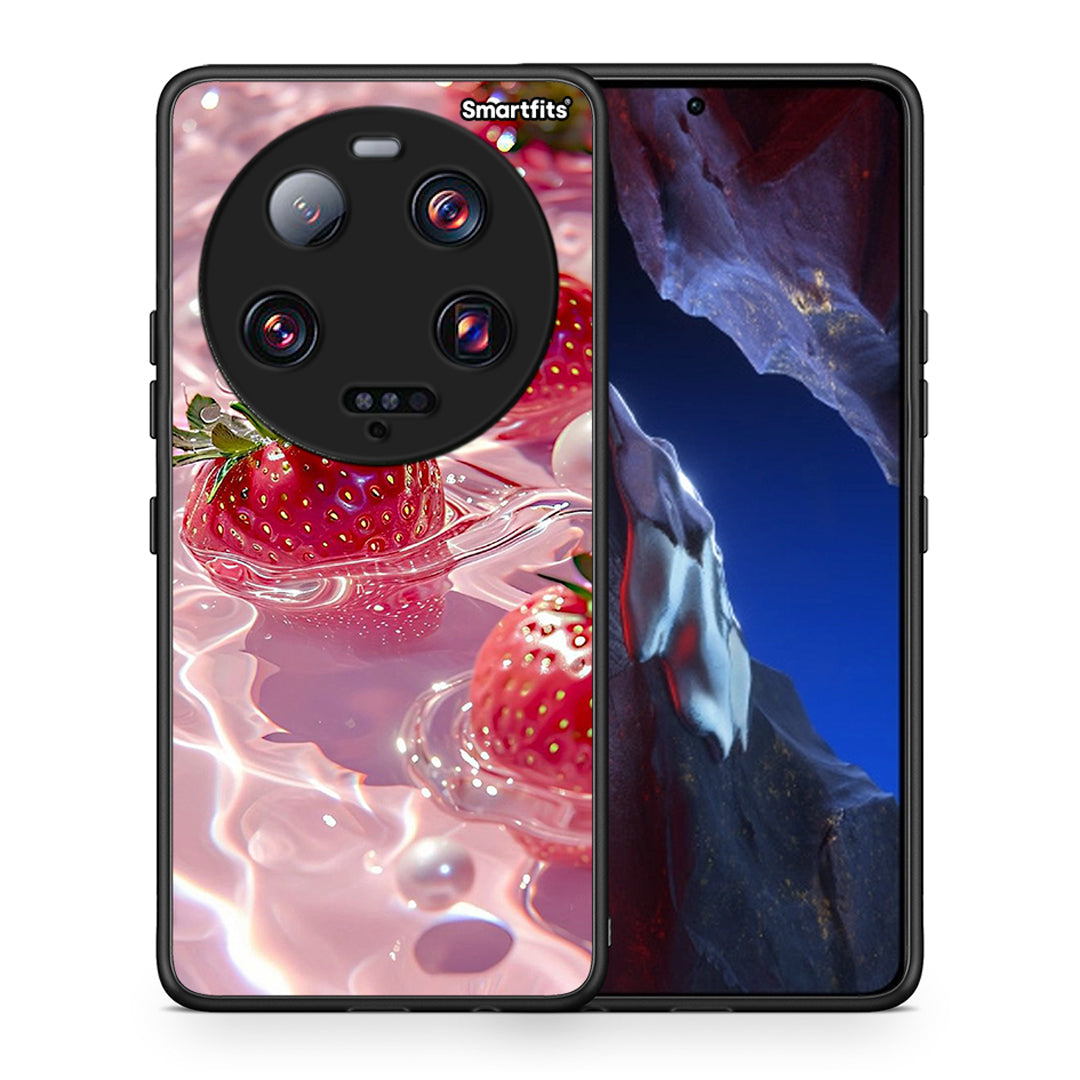 Θήκη Xiaomi 13 Ultra Juicy Strawberries από τη Smartfits με σχέδιο στο πίσω μέρος και μαύρο περίβλημα | Xiaomi 13 Ultra Juicy Strawberries Case with Colorful Back and Black Bezels