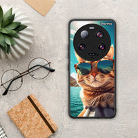 Thumbnail for Θήκη Xiaomi 13 Ultra Summer Cat από τη Smartfits με σχέδιο στο πίσω μέρος και μαύρο περίβλημα | Xiaomi 13 Ultra Summer Cat Case with Colorful Back and Black Bezels