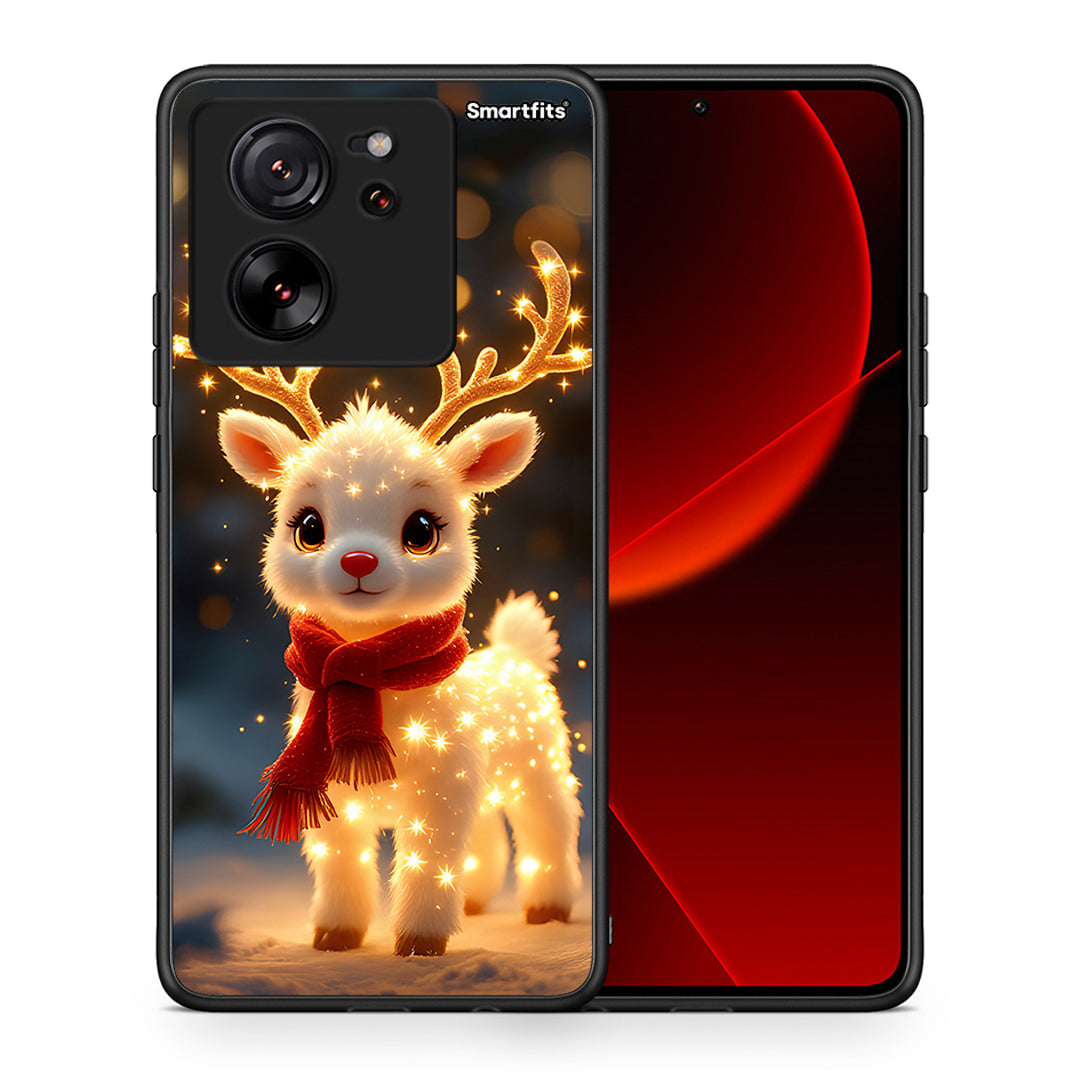 Θήκη Xiaomi 13T Christmas Cutie από τη Smartfits με σχέδιο στο πίσω μέρος και μαύρο περίβλημα | Xiaomi 13T Christmas Cutie case with colorful back and black bezels