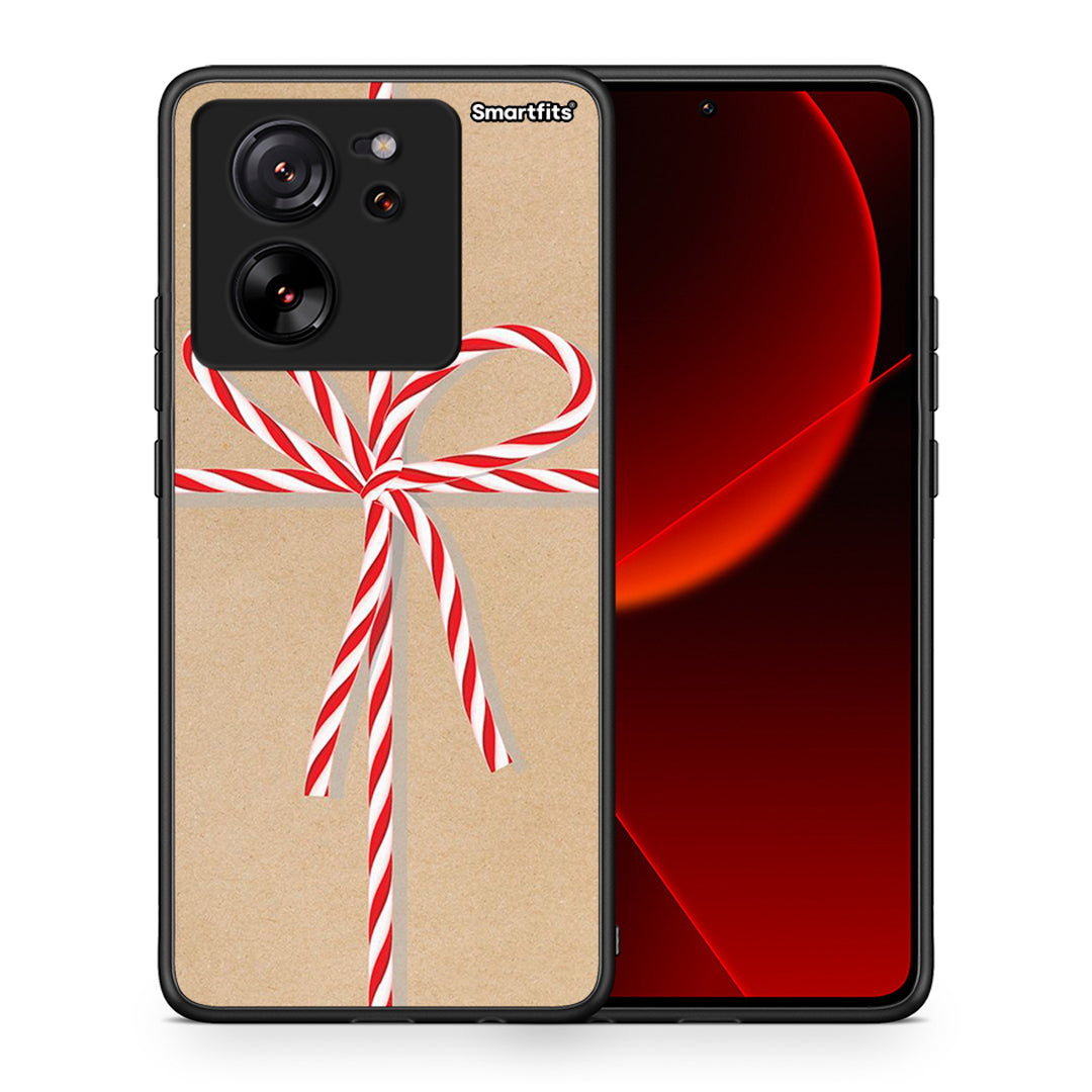 Θήκη Xiaomi 13T Christmas Gift από τη Smartfits με σχέδιο στο πίσω μέρος και μαύρο περίβλημα | Xiaomi 13T Christmas Gift case with colorful back and black bezels