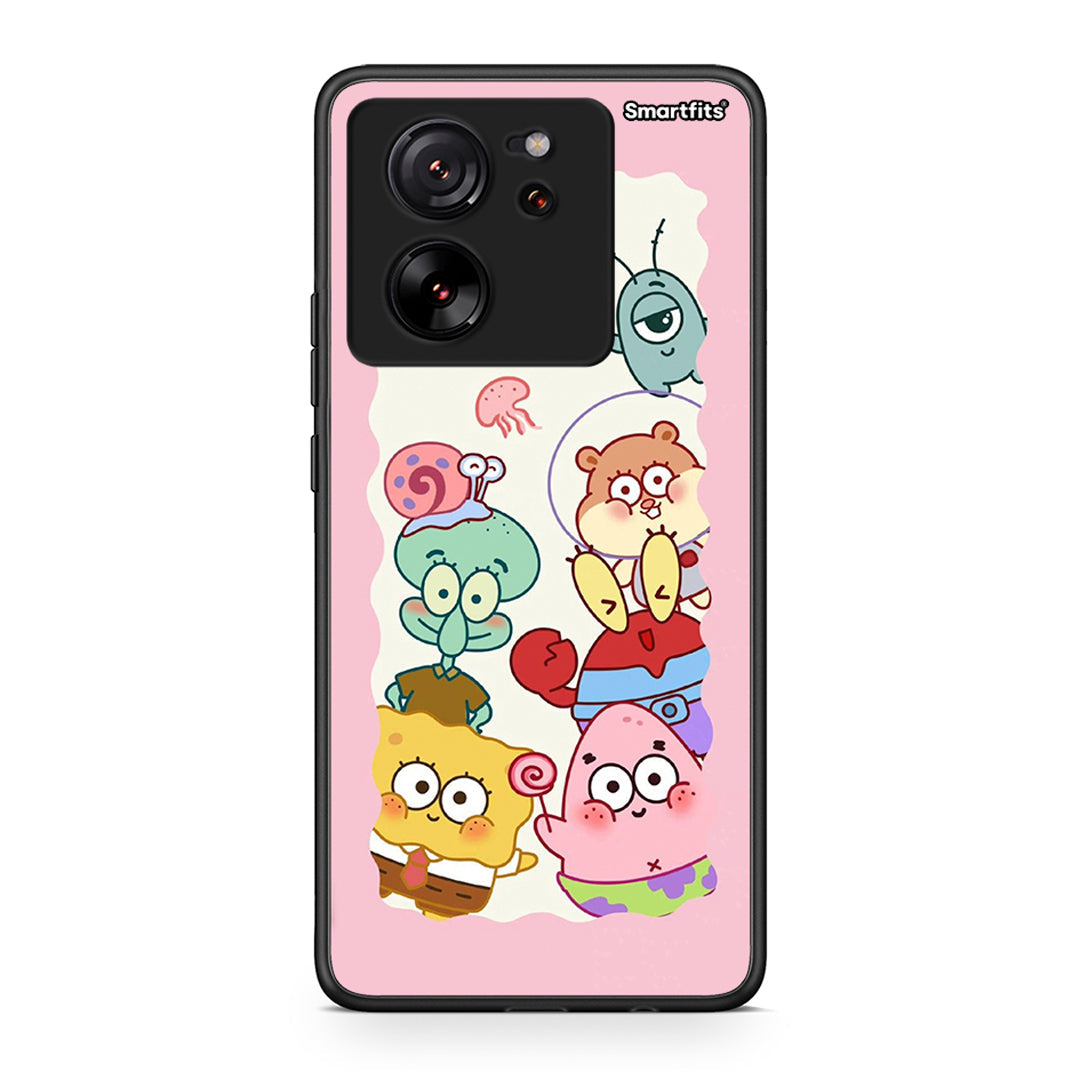 Xiaomi 13T Cute Companion θήκη από τη Smartfits με σχέδιο στο πίσω μέρος και μαύρο περίβλημα | Smartphone case with colorful back and black bezels by Smartfits