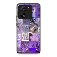 Thumbnail for Xiaomi 13T Purple Aesthetic Collage θήκη από τη Smartfits με σχέδιο στο πίσω μέρος και μαύρο περίβλημα | Smartphone case with colorful back and black bezels by Smartfits