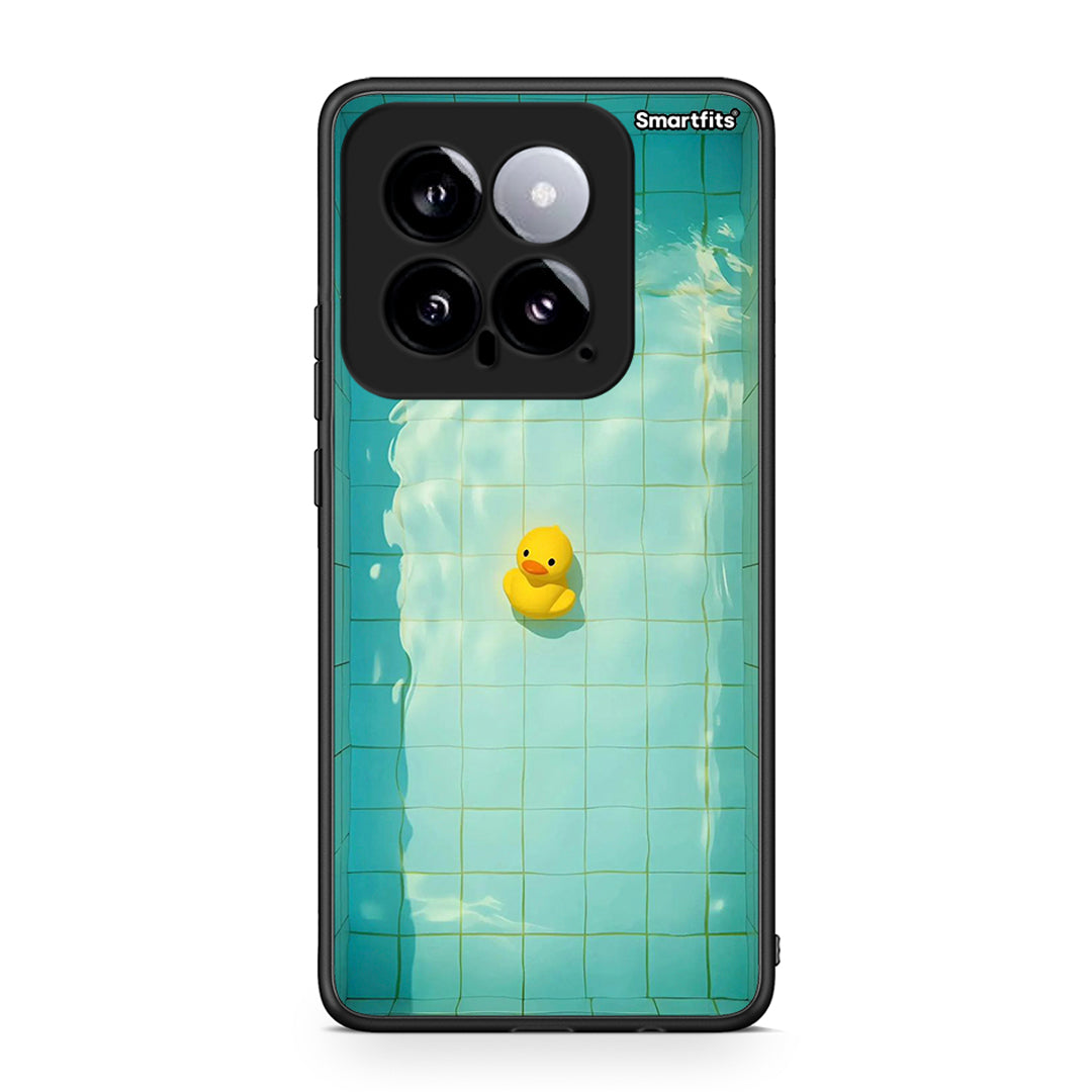 Xiaomi 14 5G Yellow Duck θήκη από τη Smartfits με σχέδιο στο πίσω μέρος και μαύρο περίβλημα | Smartphone case with colorful back and black bezels by Smartfits