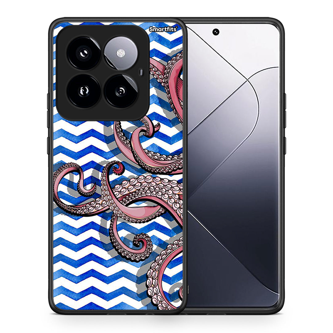 Θήκη Xiaomi 14 Pro 5G Chevron Devilfish από τη Smartfits με σχέδιο στο πίσω μέρος και μαύρο περίβλημα | Xiaomi 14 Pro 5G Chevron Devilfish case with colorful back and black bezels