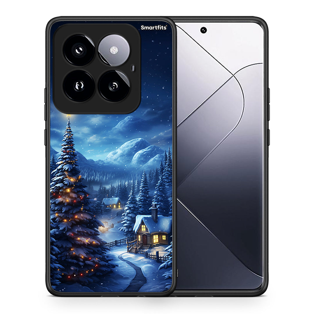 Θήκη Xiaomi 14 Pro 5G Christmas Scenery από τη Smartfits με σχέδιο στο πίσω μέρος και μαύρο περίβλημα | Xiaomi 14 Pro 5G Christmas Scenery case with colorful back and black bezels