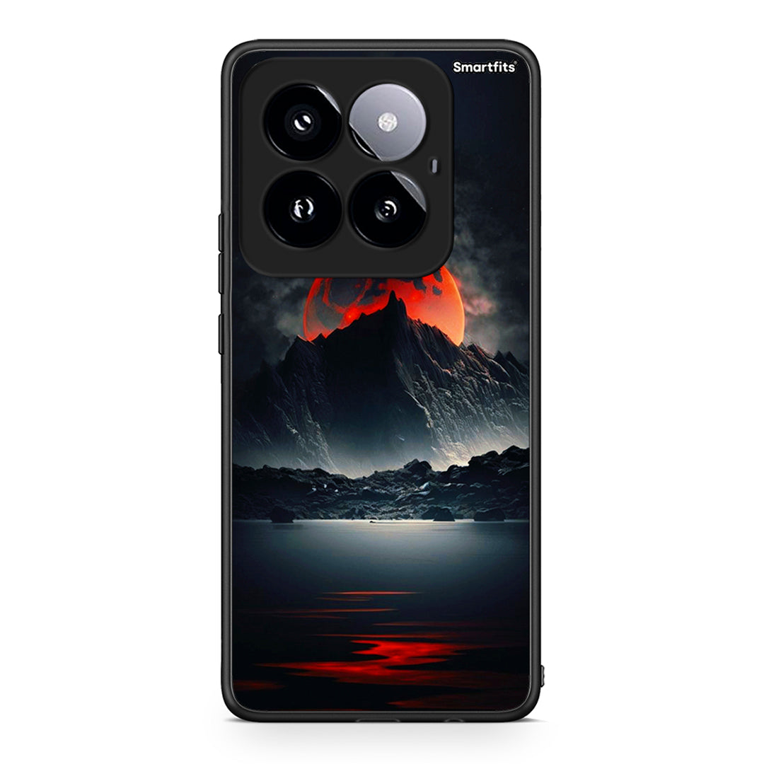 Xiaomi 14 Pro 5G Red Full Moon θήκη από τη Smartfits με σχέδιο στο πίσω μέρος και μαύρο περίβλημα | Smartphone case with colorful back and black bezels by Smartfits