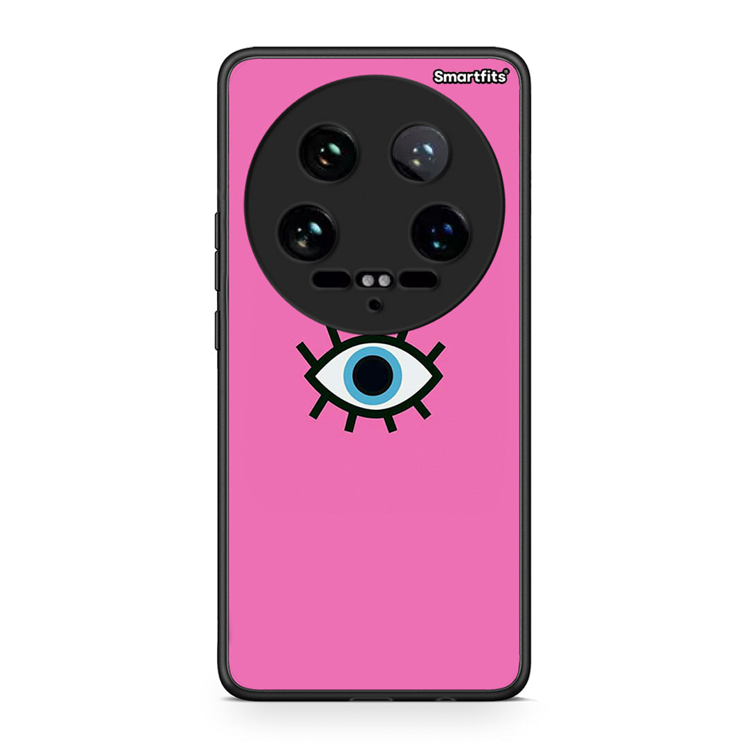 Xiaomi 14 Ultra Blue Eye Pink θήκη από τη Smartfits με σχέδιο στο πίσω μέρος και μαύρο περίβλημα | Smartphone case with colorful back and black bezels by Smartfits