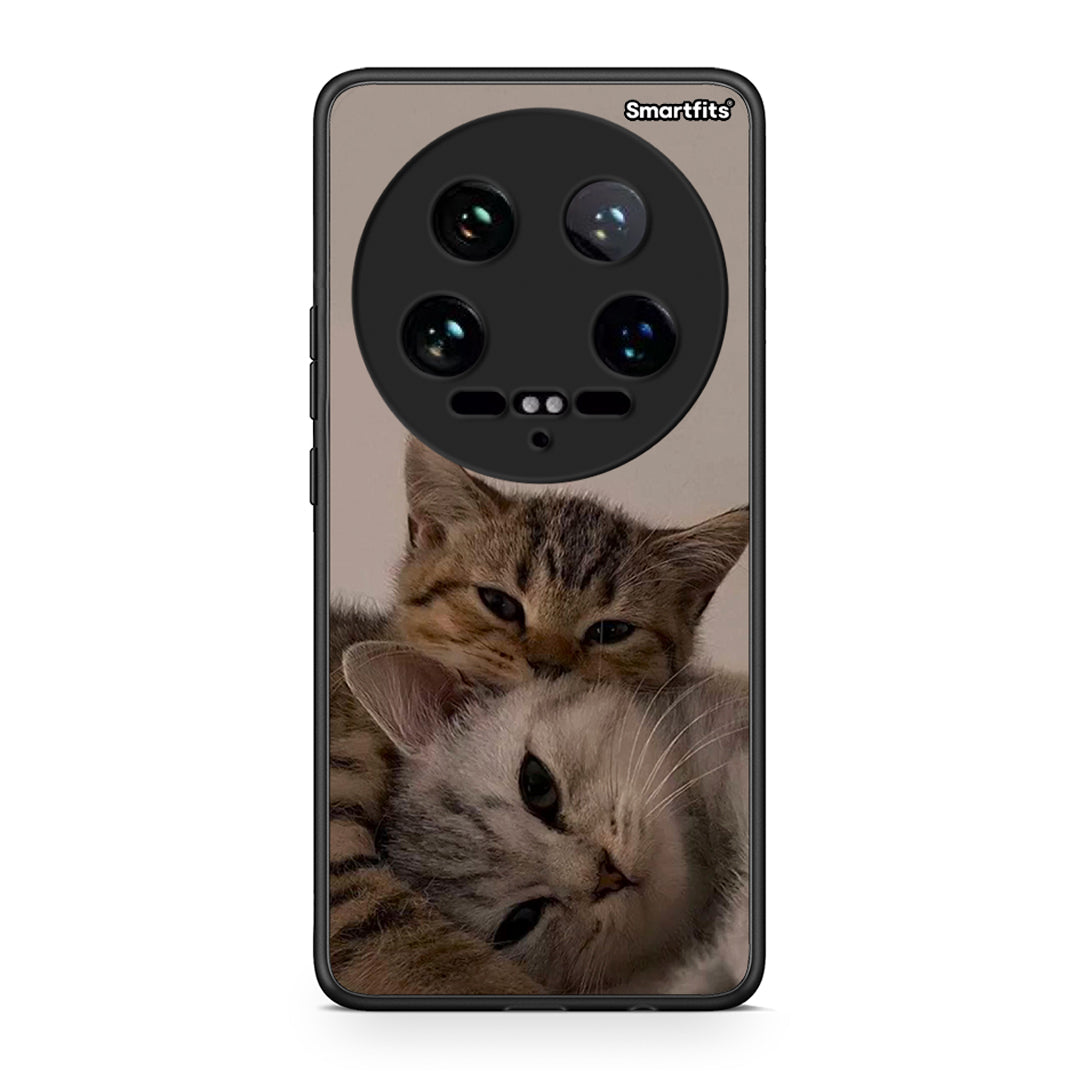 Xiaomi 14 Ultra Cats In Love Θήκη από τη Smartfits με σχέδιο στο πίσω μέρος και μαύρο περίβλημα | Smartphone case with colorful back and black bezels by Smartfits