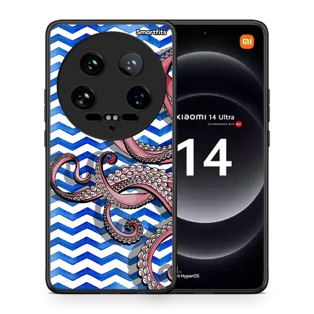 Θήκη Xiaomi 14 Ultra Chevron Devilfish από τη Smartfits με σχέδιο στο πίσω μέρος και μαύρο περίβλημα | Xiaomi 14 Ultra Chevron Devilfish case with colorful back and black bezels