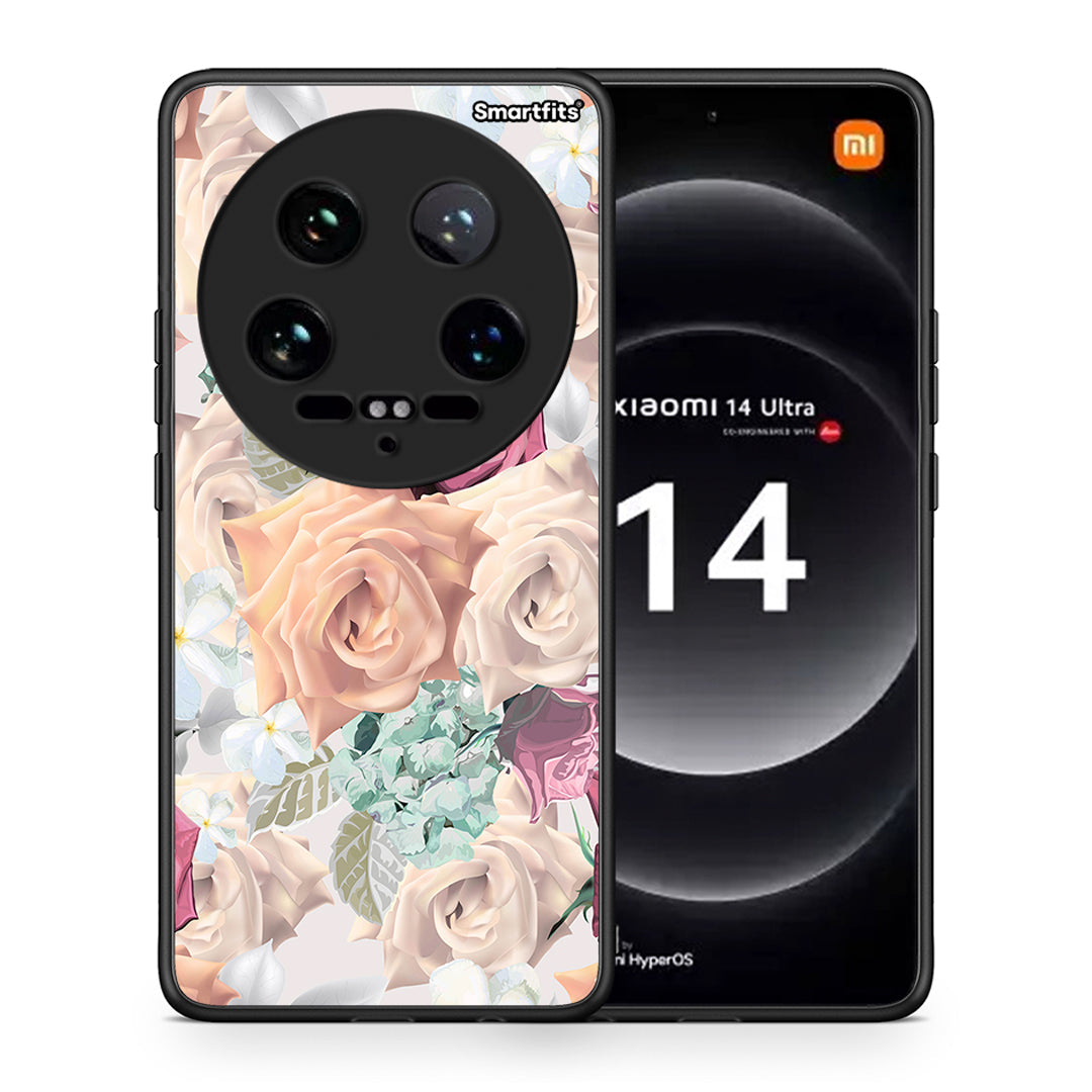 Θήκη Xiaomi 14 Ultra Bouquet Floral από τη Smartfits με σχέδιο στο πίσω μέρος και μαύρο περίβλημα | Xiaomi 14 Ultra Bouquet Floral case with colorful back and black bezels