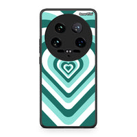 Thumbnail for Xiaomi 14 Ultra Green Hearts θήκη από τη Smartfits με σχέδιο στο πίσω μέρος και μαύρο περίβλημα | Smartphone case with colorful back and black bezels by Smartfits