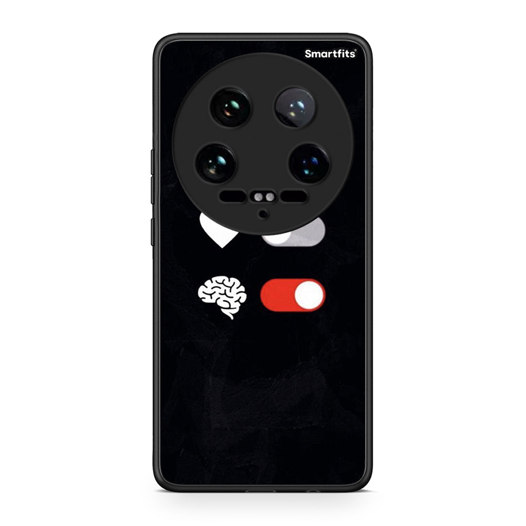 Xiaomi 14 Ultra Heart Vs Brain Θήκη Αγίου Βαλεντίνου από τη Smartfits με σχέδιο στο πίσω μέρος και μαύρο περίβλημα | Smartphone case with colorful back and black bezels by Smartfits