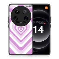 Thumbnail for Θήκη Xiaomi 14 Ultra Lilac Hearts από τη Smartfits με σχέδιο στο πίσω μέρος και μαύρο περίβλημα | Xiaomi 14 Ultra Lilac Hearts case with colorful back and black bezels