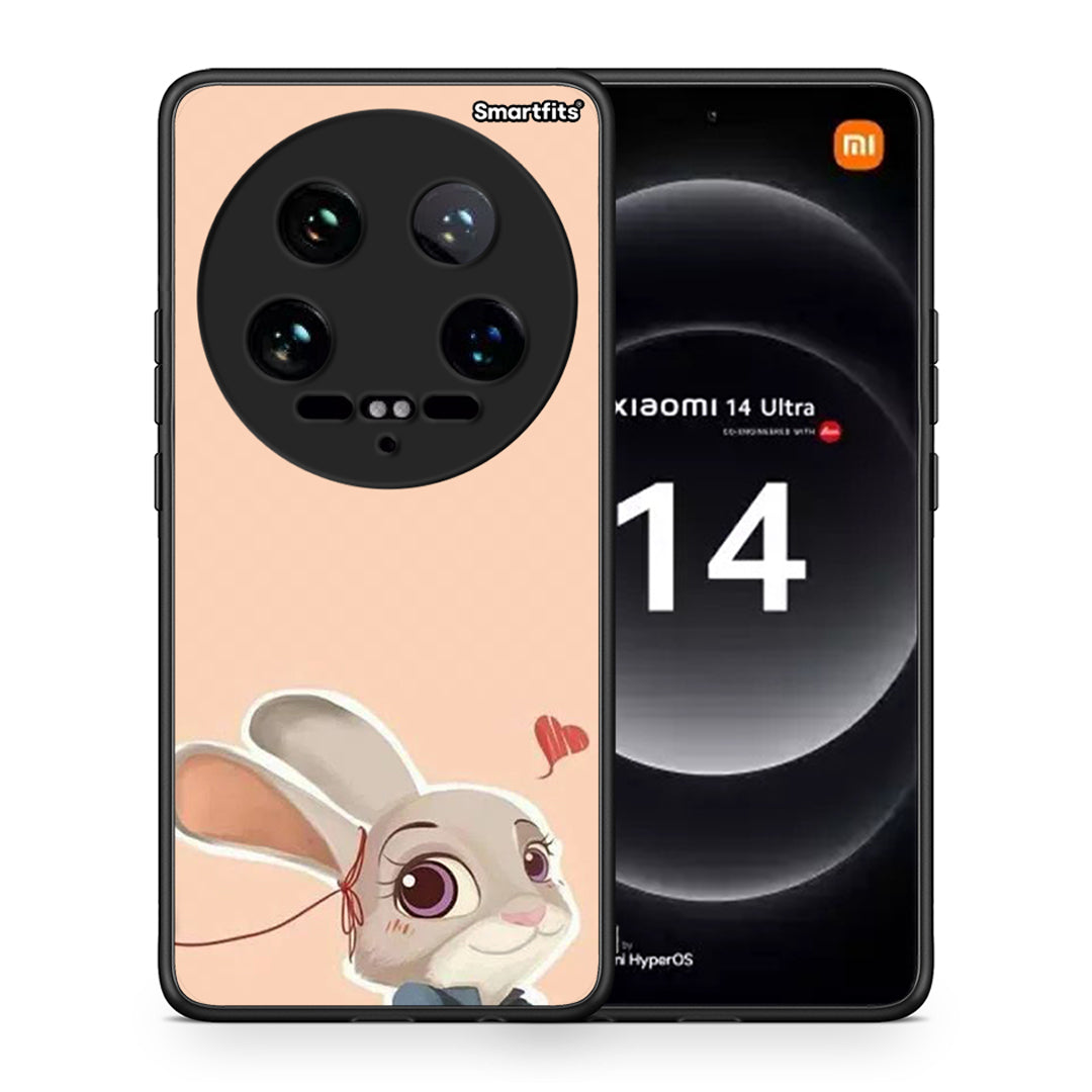 Θήκη Xiaomi 14 Ultra Nick Wilde And Judy Hopps Love 2 από τη Smartfits με σχέδιο στο πίσω μέρος και μαύρο περίβλημα | Xiaomi 14 Ultra Nick Wilde And Judy Hopps Love 2 case with colorful back and black bezels