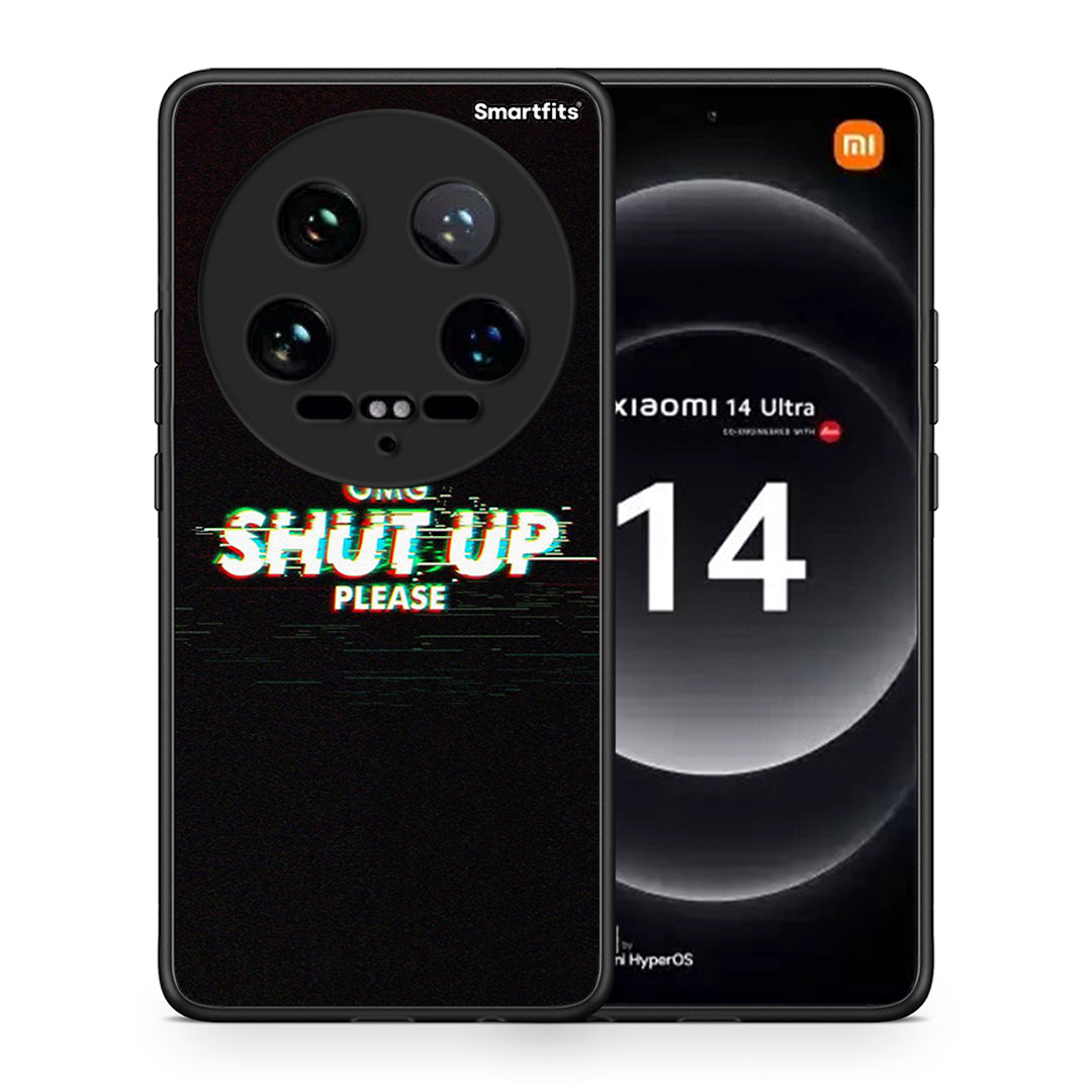 Θήκη Xiaomi 14 Ultra OMG ShutUp από τη Smartfits με σχέδιο στο πίσω μέρος και μαύρο περίβλημα | Xiaomi 14 Ultra OMG ShutUp case with colorful back and black bezels