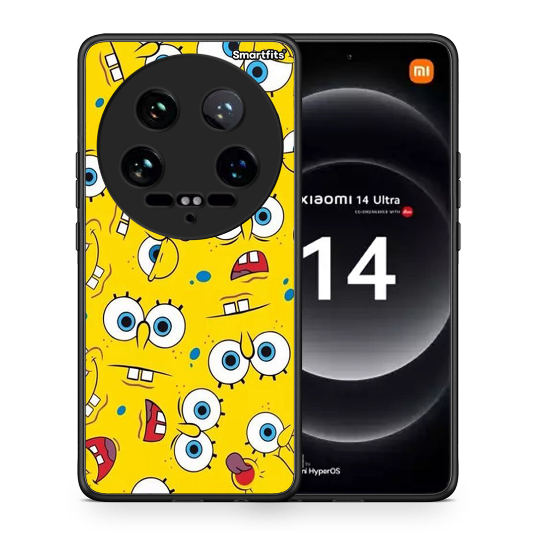 Θήκη Xiaomi 14 Ultra Sponge PopArt από τη Smartfits με σχέδιο στο πίσω μέρος και μαύρο περίβλημα | Xiaomi 14 Ultra Sponge PopArt case with colorful back and black bezels