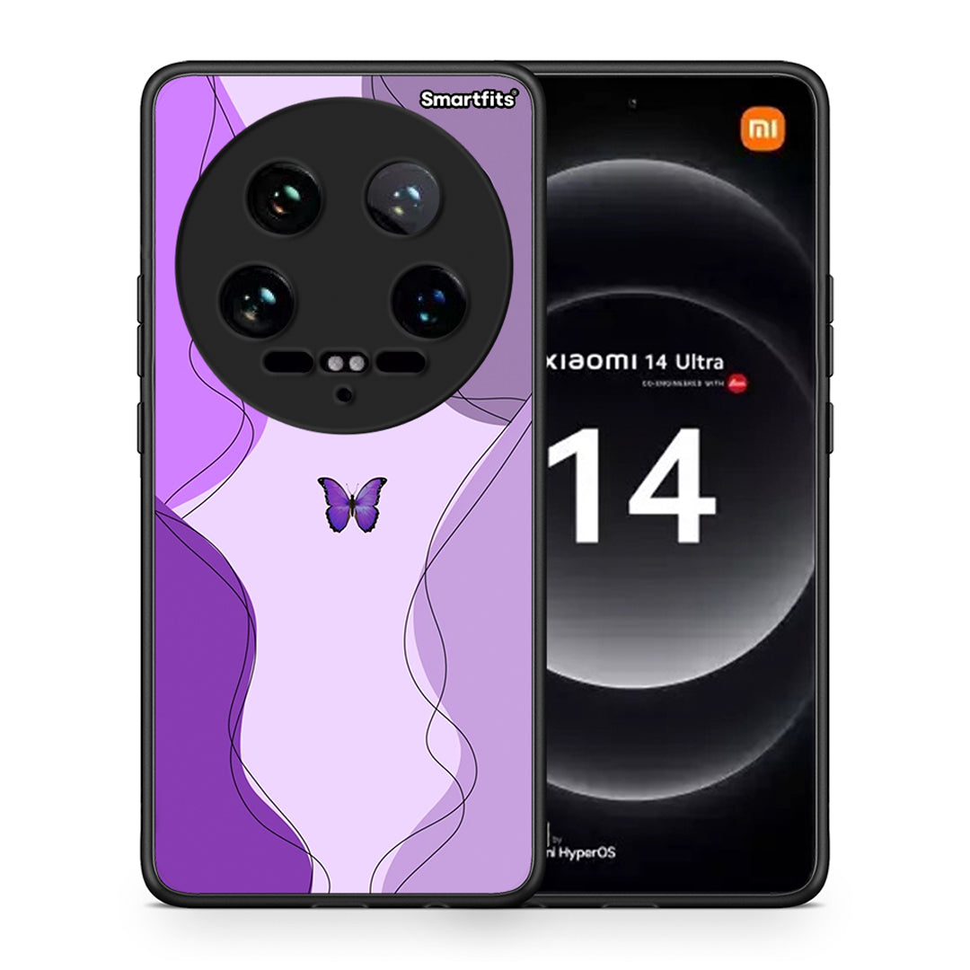 Purple Mariposa - Xiaomi 14 Ultra case