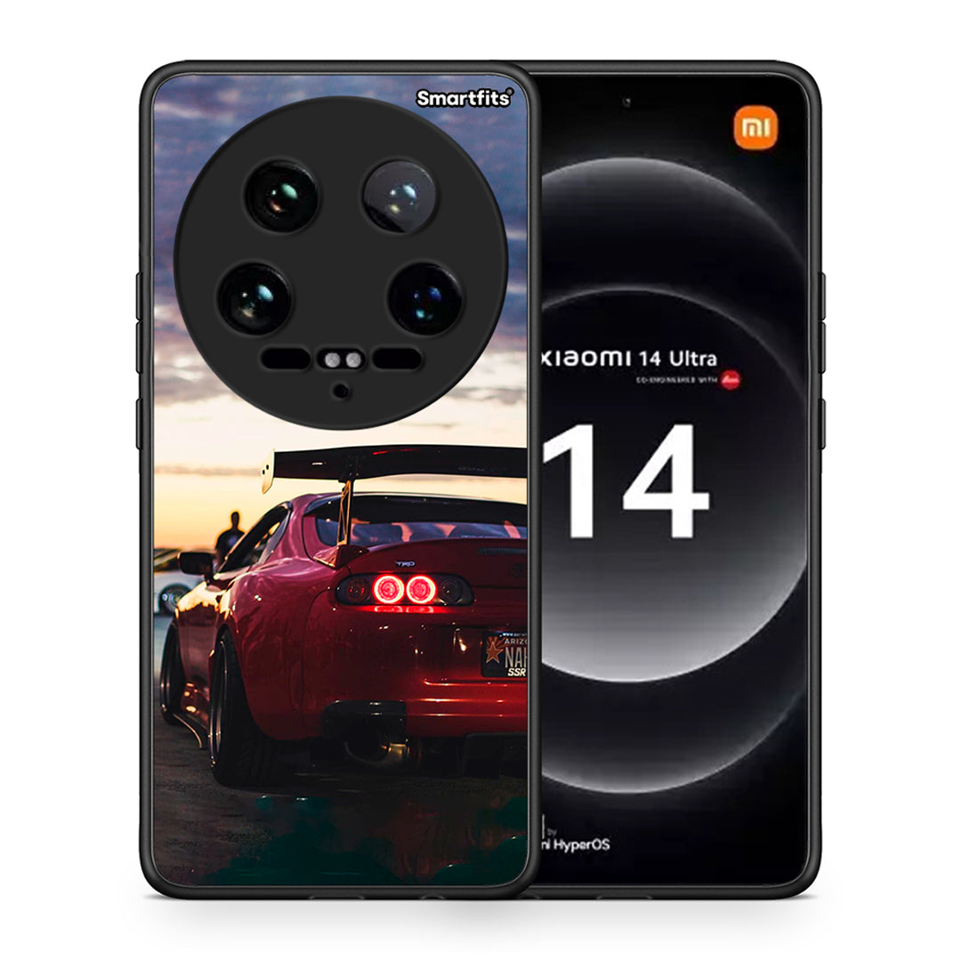 Θήκη Xiaomi 14 Ultra Racing Supra από τη Smartfits με σχέδιο στο πίσω μέρος και μαύρο περίβλημα | Xiaomi 14 Ultra Racing Supra case with colorful back and black bezels