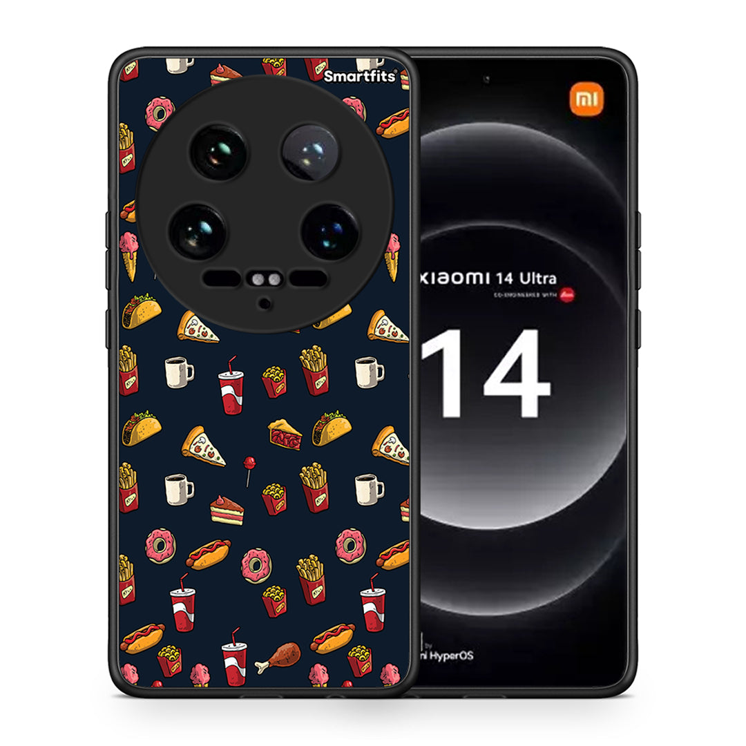 Θήκη Xiaomi 14 Ultra Hungry Random από τη Smartfits με σχέδιο στο πίσω μέρος και μαύρο περίβλημα | Xiaomi 14 Ultra Hungry Random case with colorful back and black bezels