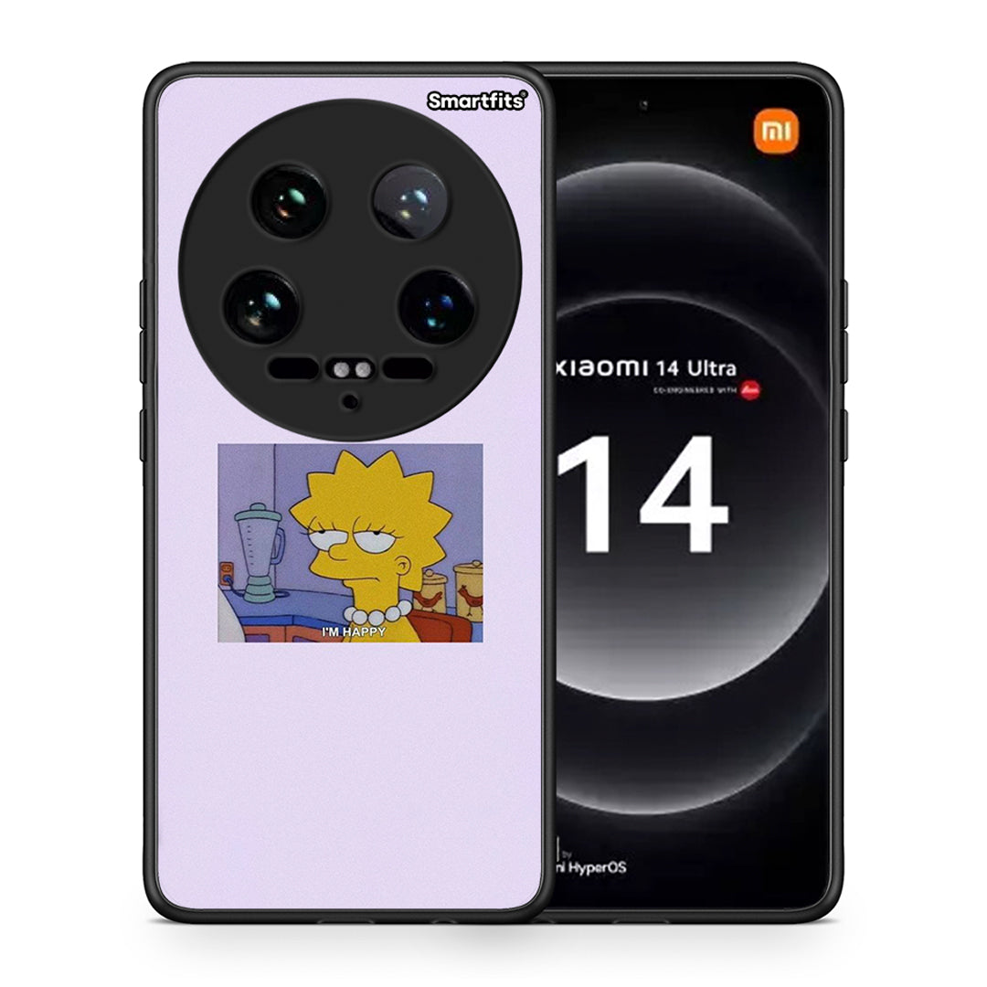 Θήκη Xiaomi 14 Ultra So Happy από τη Smartfits με σχέδιο στο πίσω μέρος και μαύρο περίβλημα | Xiaomi 14 Ultra So Happy case with colorful back and black bezels