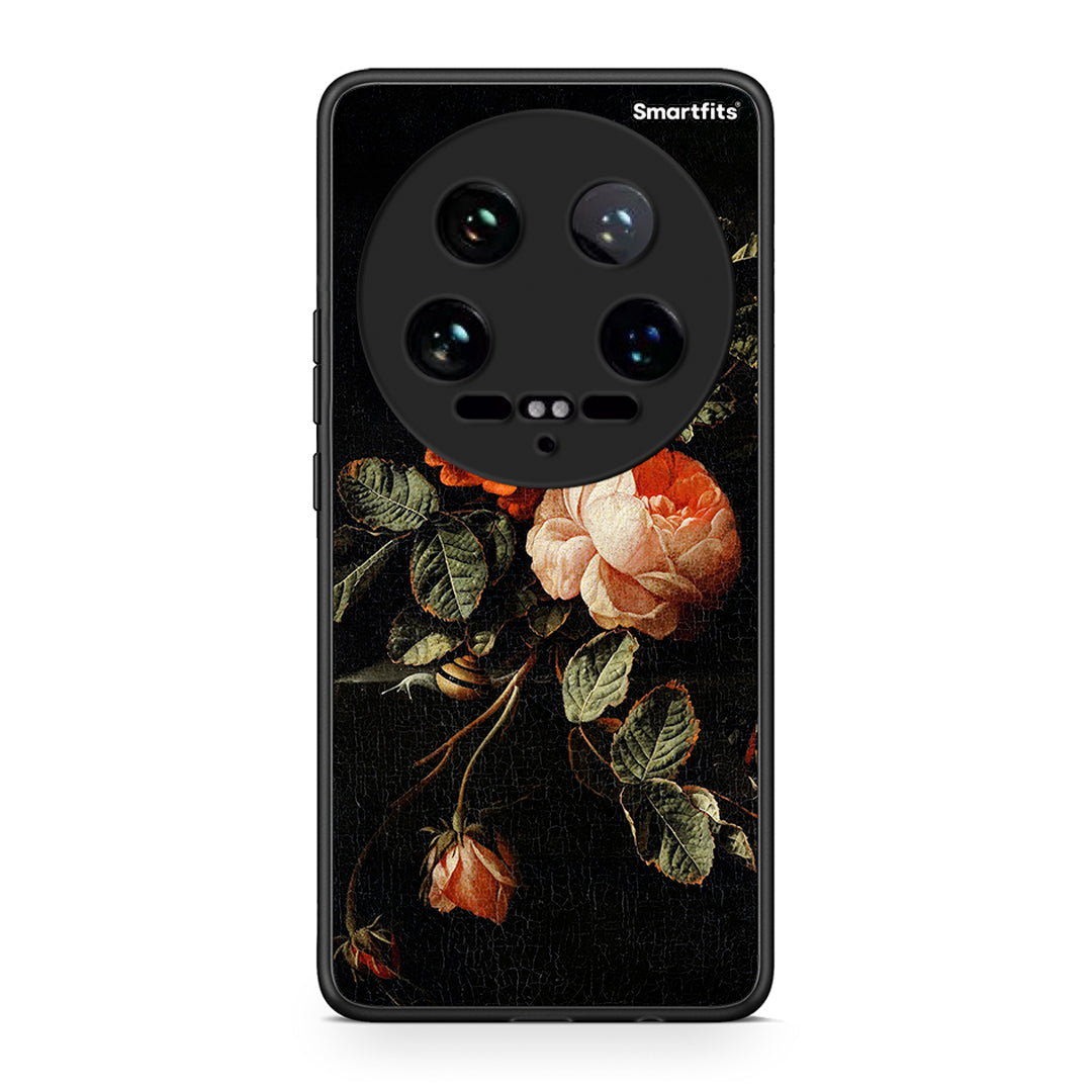 Xiaomi 14 Ultra Vintage Roses θήκη από τη Smartfits με σχέδιο στο πίσω μέρος και μαύρο περίβλημα | Smartphone case with colorful back and black bezels by Smartfits