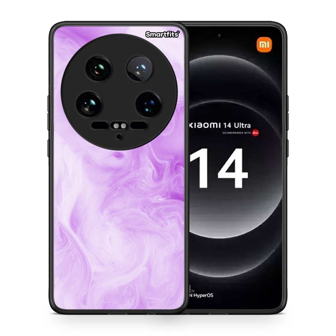 Θήκη Xiaomi 14 Ultra Lavender Watercolor από τη Smartfits με σχέδιο στο πίσω μέρος και μαύρο περίβλημα | Xiaomi 14 Ultra Lavender Watercolor case with colorful back and black bezels