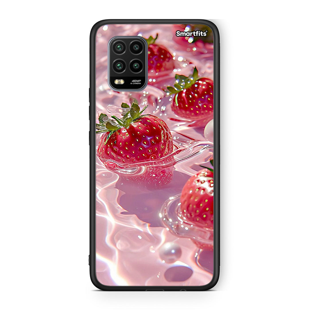 Xiaomi Mi 10 Lite Juicy Strawberries θήκη από τη Smartfits με σχέδιο στο πίσω μέρος και μαύρο περίβλημα | Smartphone case with colorful back and black bezels by Smartfits