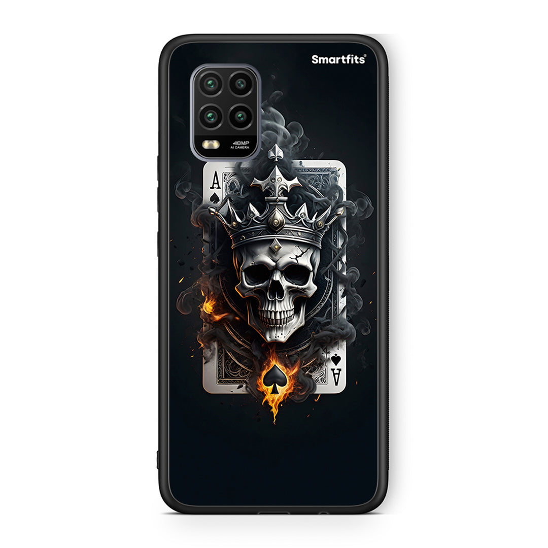 Xiaomi Mi 10 Lite Skull King Ace θήκη από τη Smartfits με σχέδιο στο πίσω μέρος και μαύρο περίβλημα | Smartphone case with colorful back and black bezels by Smartfits