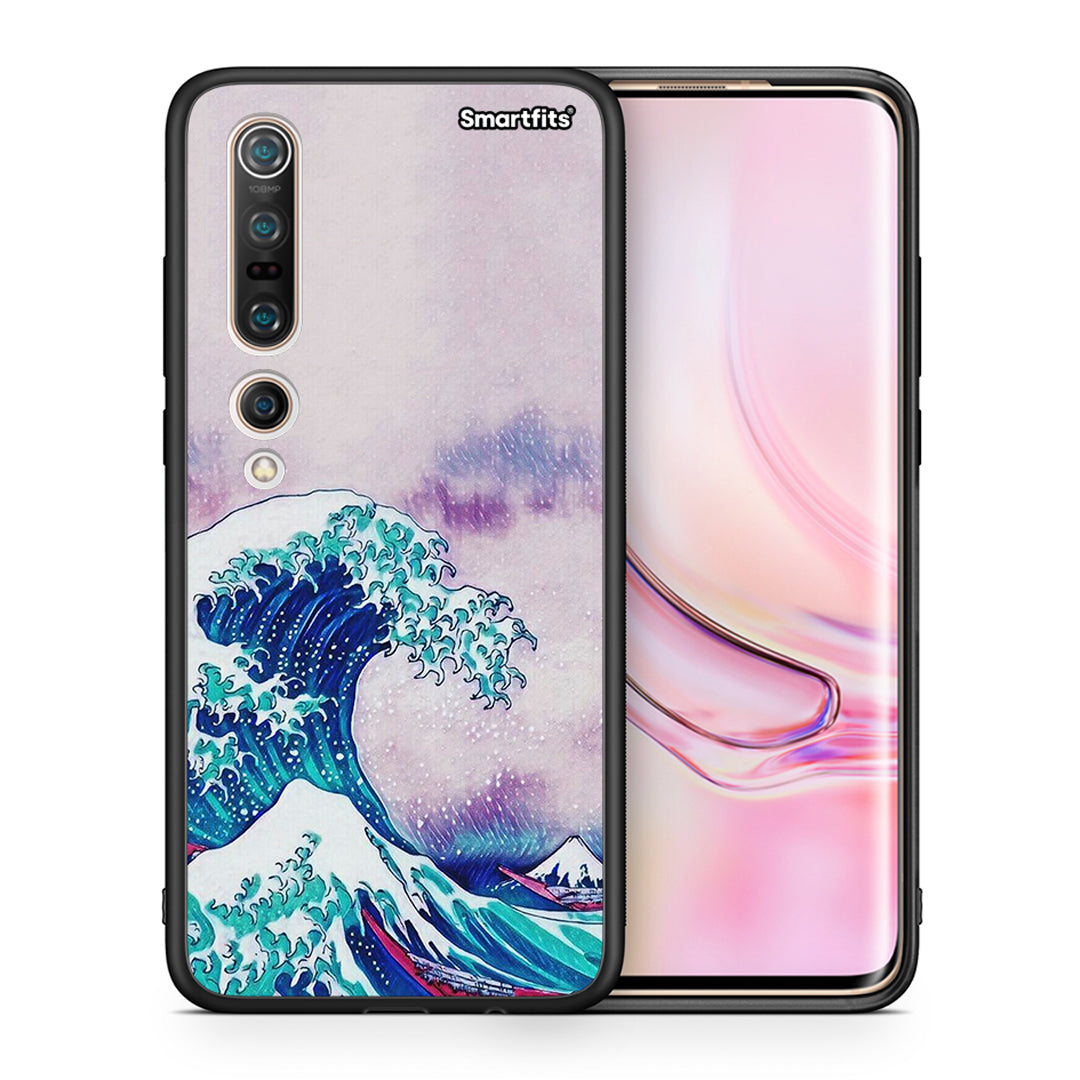 Θήκη Xiaomi Mi 10 Pro Blue Waves από τη Smartfits με σχέδιο στο πίσω μέρος και μαύρο περίβλημα | Xiaomi Mi 10 Pro Blue Waves case with colorful back and black bezels