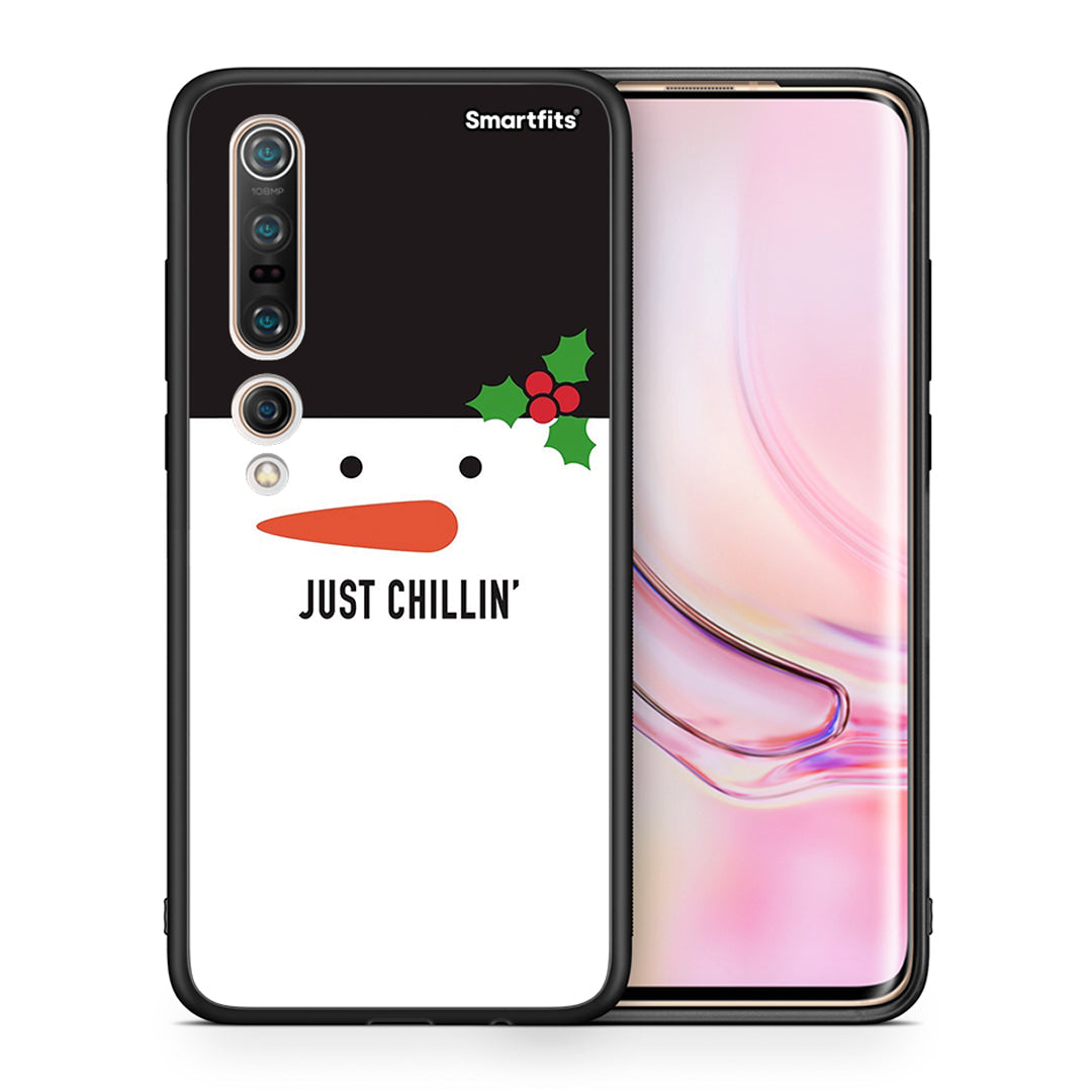 Θήκη Xiaomi Mi 10 Christmas Chillin από τη Smartfits με σχέδιο στο πίσω μέρος και μαύρο περίβλημα | Xiaomi Mi 10 Christmas Chillin case with colorful back and black bezels