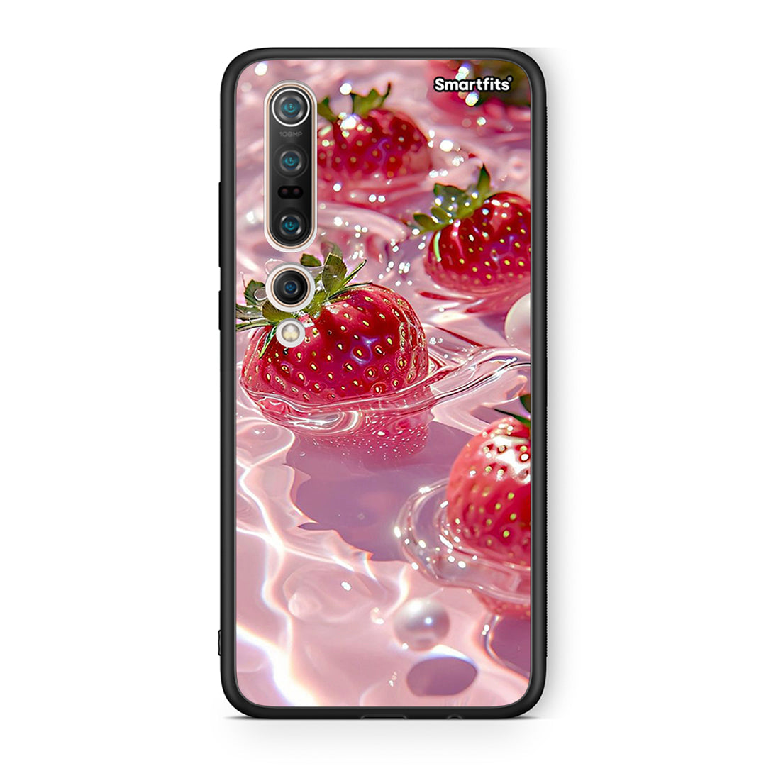 Xiaomi Mi 10 Juicy Strawberries θήκη από τη Smartfits με σχέδιο στο πίσω μέρος και μαύρο περίβλημα | Smartphone case with colorful back and black bezels by Smartfits
