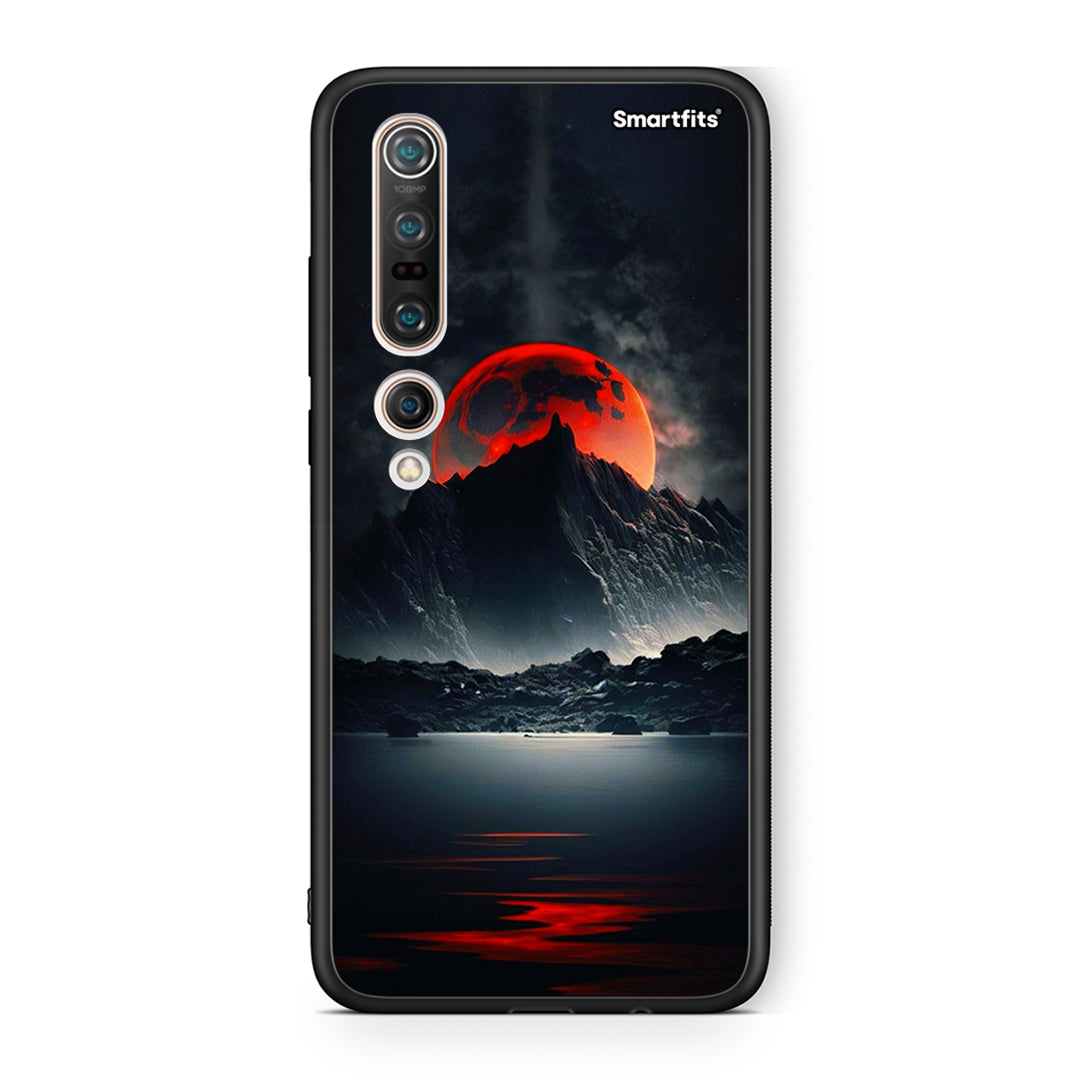 Xiaomi Mi 10 Pro Red Full Moon θήκη από τη Smartfits με σχέδιο στο πίσω μέρος και μαύρο περίβλημα | Smartphone case with colorful back and black bezels by Smartfits