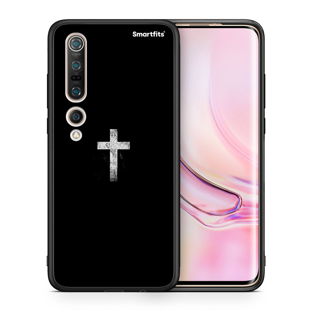 Θήκη Xiaomi Mi 10 Pro White Cross από τη Smartfits με σχέδιο στο πίσω μέρος και μαύρο περίβλημα | Xiaomi Mi 10 Pro White Cross case with colorful back and black bezels