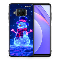 Thumbnail for Θήκη Xiaomi Mi 10T Lite Christmas Neon Snowman από τη Smartfits με σχέδιο στο πίσω μέρος και μαύρο περίβλημα | Xiaomi Mi 10T Lite Christmas Neon Snowman case with colorful back and black bezels