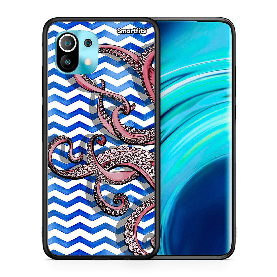 Θήκη Xiaomi Mi 11 Chevron Devilfish από τη Smartfits με σχέδιο στο πίσω μέρος και μαύρο περίβλημα | Xiaomi Mi 11 Chevron Devilfish case with colorful back and black bezels