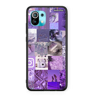 Thumbnail for Xiaomi Mi 11 Purple Aesthetic Collage θήκη από τη Smartfits με σχέδιο στο πίσω μέρος και μαύρο περίβλημα | Smartphone case with colorful back and black bezels by Smartfits