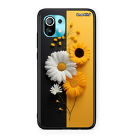 Thumbnail for Xiaomi Mi 11 Yellow Daisies θήκη από τη Smartfits με σχέδιο στο πίσω μέρος και μαύρο περίβλημα | Smartphone case with colorful back and black bezels by Smartfits