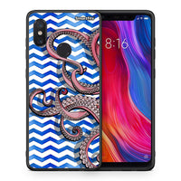 Thumbnail for Θήκη Xiaomi Mi 8 Chevron Devilfish από τη Smartfits με σχέδιο στο πίσω μέρος και μαύρο περίβλημα | Xiaomi Mi 8 Chevron Devilfish case with colorful back and black bezels