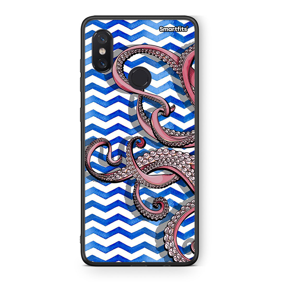 Xiaomi Mi 8 Chevron Devilfish θήκη από τη Smartfits με σχέδιο στο πίσω μέρος και μαύρο περίβλημα | Smartphone case with colorful back and black bezels by Smartfits