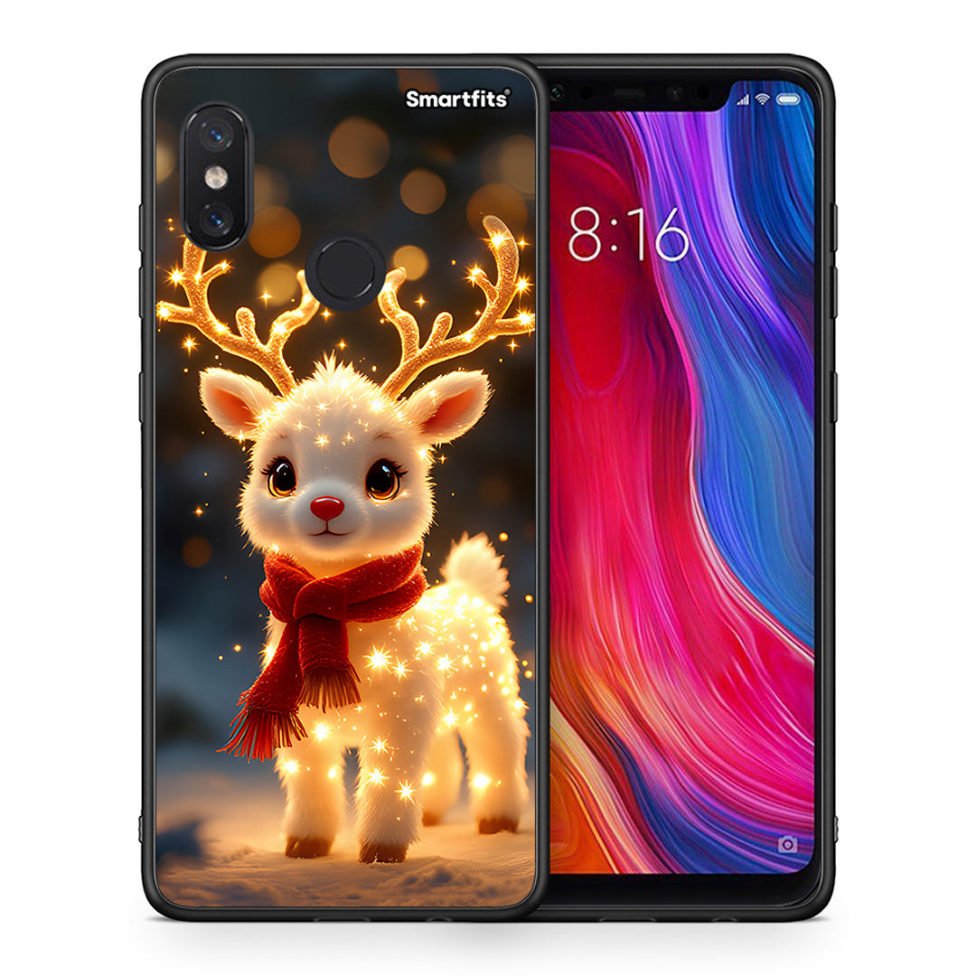 Θήκη Xiaomi Mi 8 Christmas Cutie από τη Smartfits με σχέδιο στο πίσω μέρος και μαύρο περίβλημα | Xiaomi Mi 8 Christmas Cutie case with colorful back and black bezels