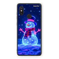 Thumbnail for Xiaomi Mi 8 Christmas Neon Snowman θήκη από τη Smartfits με σχέδιο στο πίσω μέρος και μαύρο περίβλημα | Smartphone case with colorful back and black bezels by Smartfits