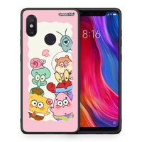 Thumbnail for Θήκη Xiaomi Mi 8 Cute Companion από τη Smartfits με σχέδιο στο πίσω μέρος και μαύρο περίβλημα | Xiaomi Mi 8 Cute Companion case with colorful back and black bezels