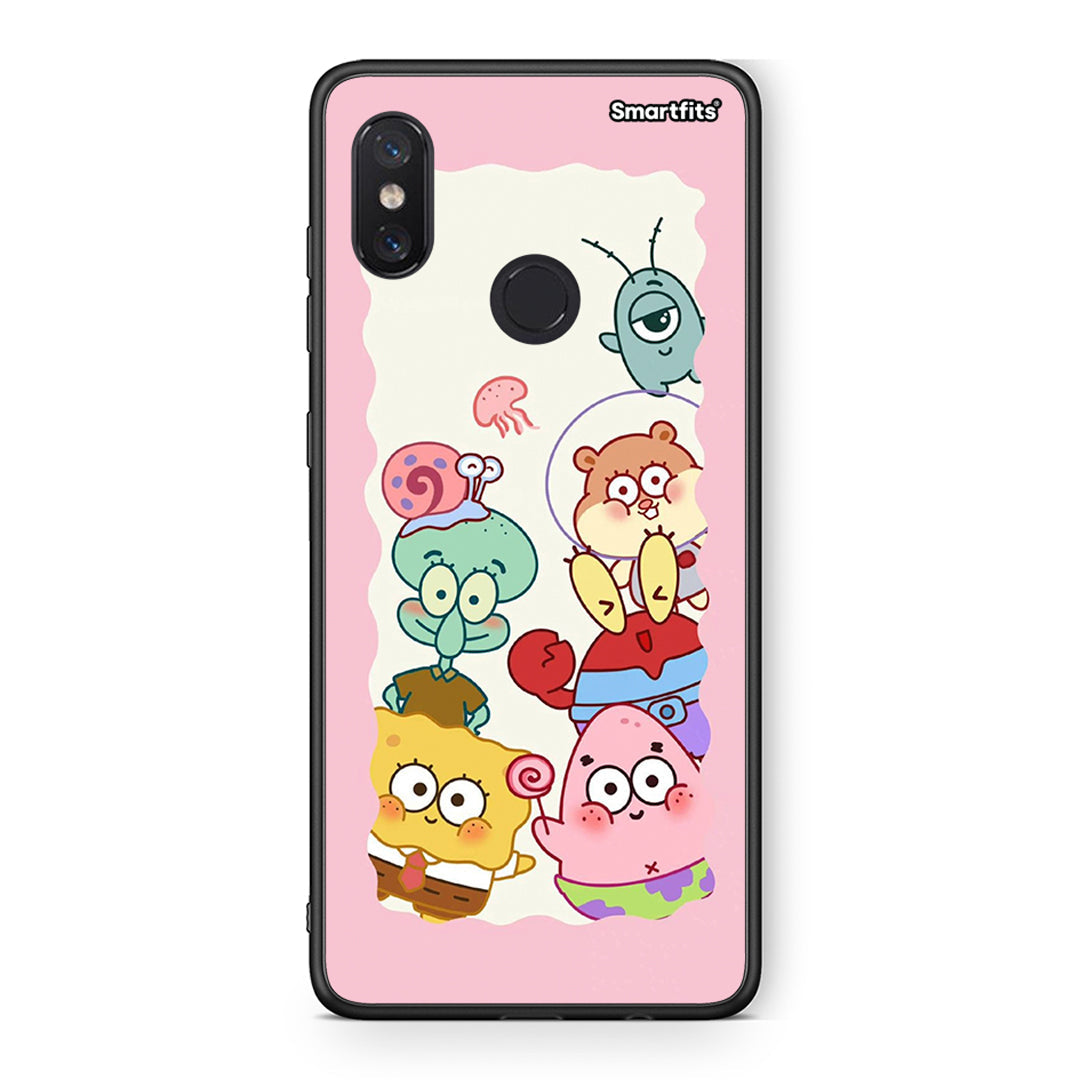 Xiaomi Mi 8 Cute Companion θήκη από τη Smartfits με σχέδιο στο πίσω μέρος και μαύρο περίβλημα | Smartphone case with colorful back and black bezels by Smartfits