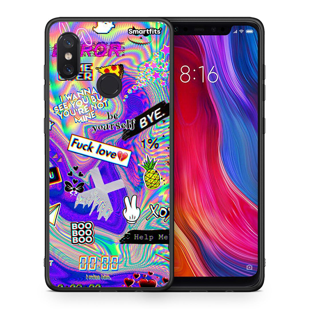 Θήκη Xiaomi Mi 8 Game Over από τη Smartfits με σχέδιο στο πίσω μέρος και μαύρο περίβλημα | Xiaomi Mi 8 Game Over case with colorful back and black bezels