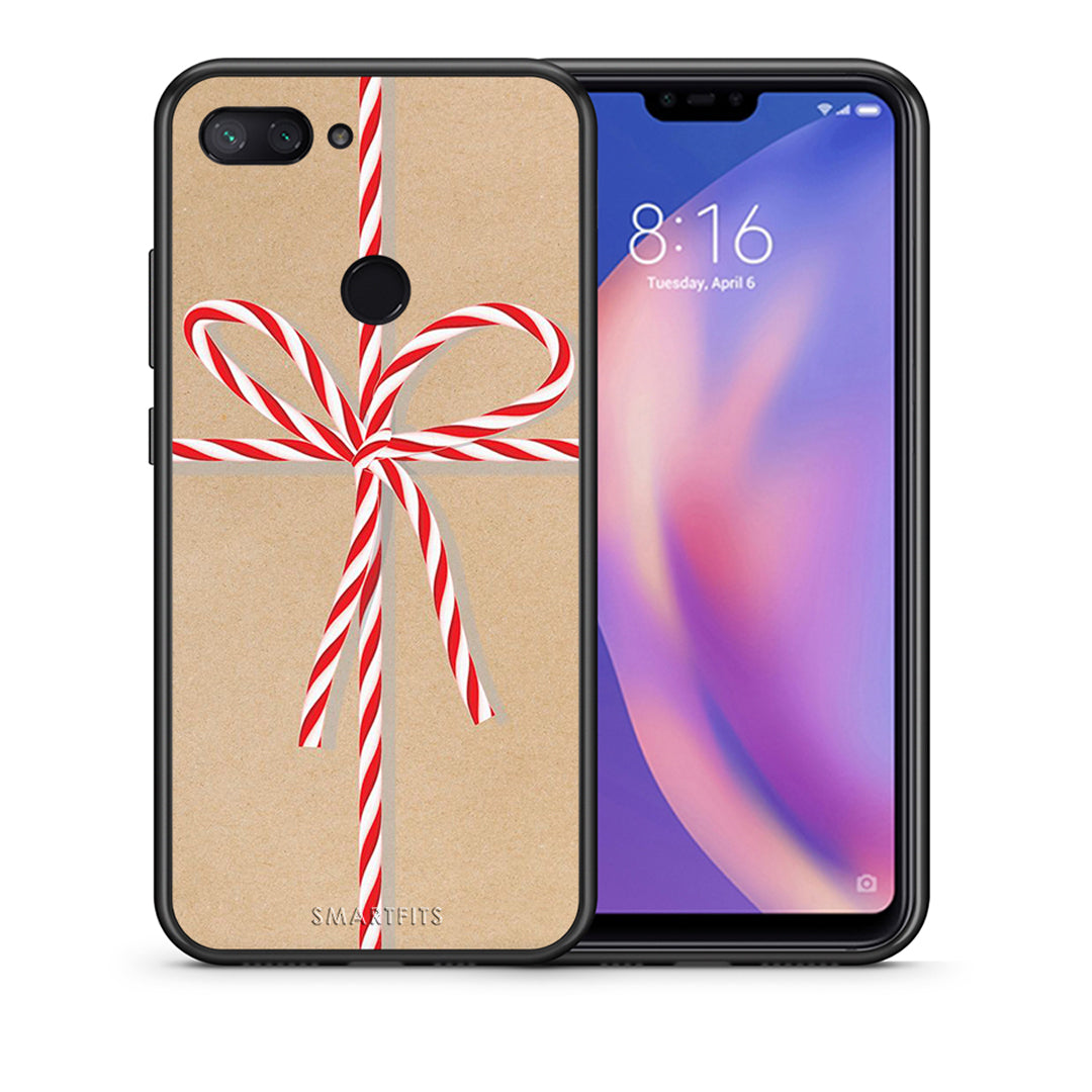 Θήκη Xiaomi Mi 8 Lite Christmas Gift από τη Smartfits με σχέδιο στο πίσω μέρος και μαύρο περίβλημα | Xiaomi Mi 8 Lite Christmas Gift case with colorful back and black bezels